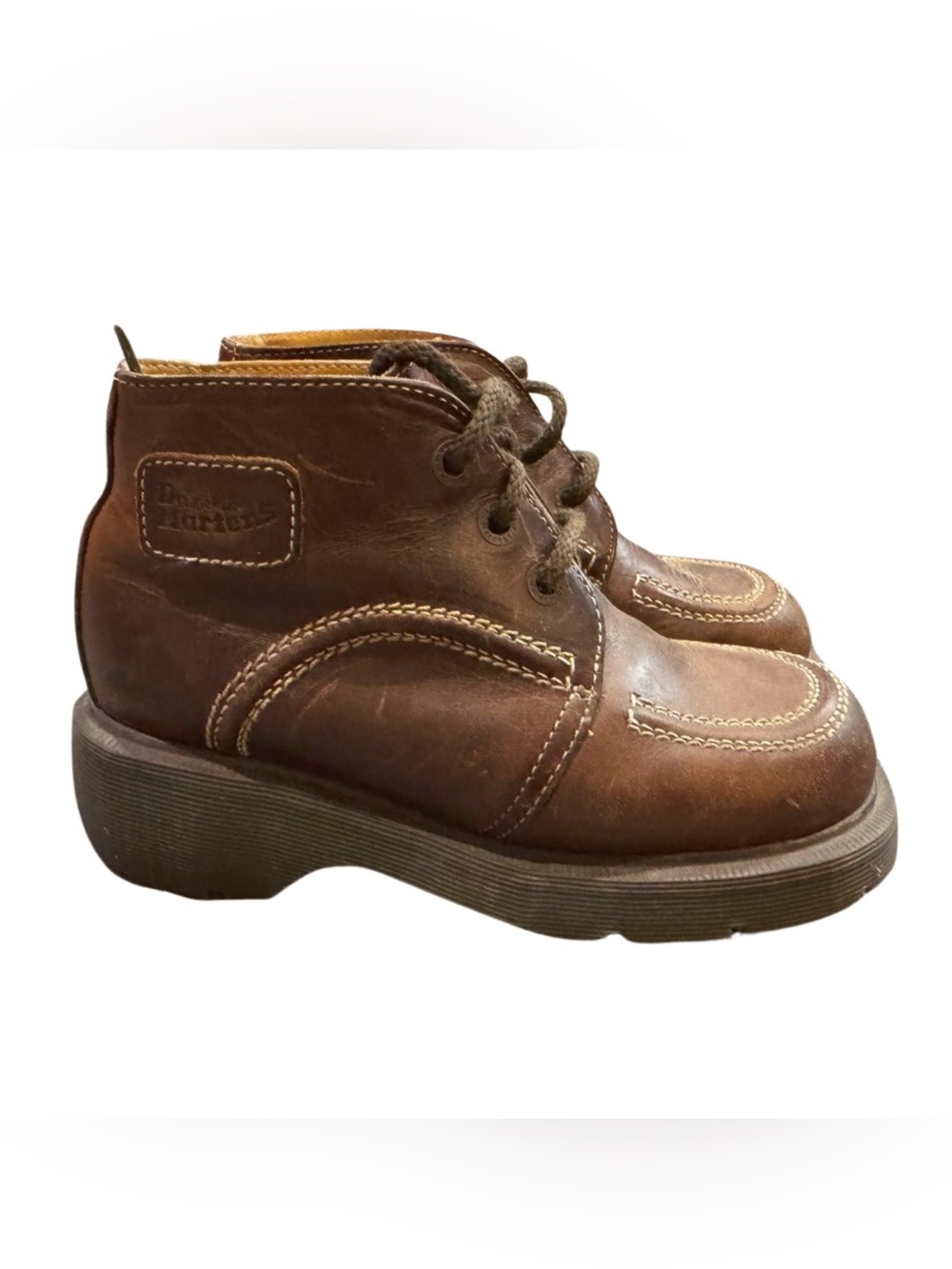 Dr. Martens Kids Brown Leather Lace-Up Boots